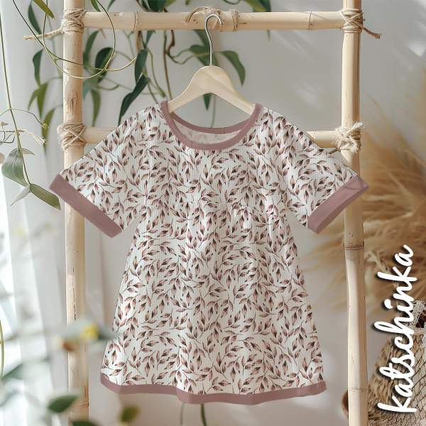 Ribjersey Gemaltes Blatt Altmauve 7127 schmale Rippen