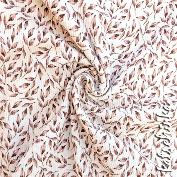 Ribjersey Gemaltes Blatt Altmauve 7127 schmale Rippen