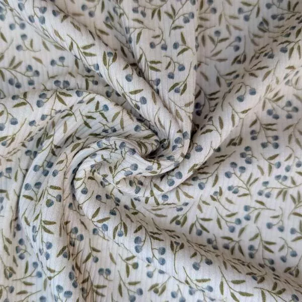 Ribjersey Blaubeerpflanze beige 780 schmale Rippen