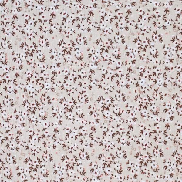 Ribjersey Blumenbombe beige 0755 Rippjersey schmale Rippen