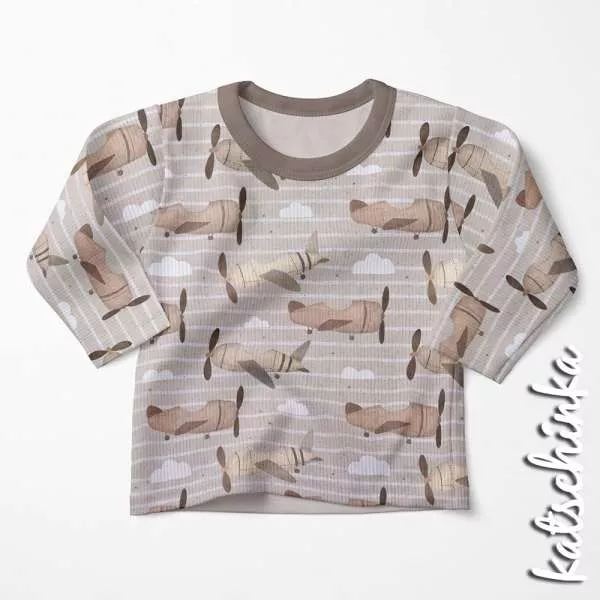 Ribjersey Retroflugzeuge Rippjersey schmale Rippen