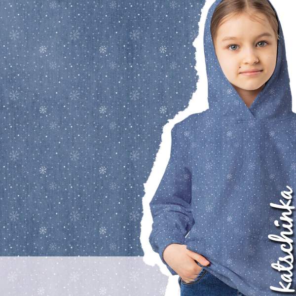 Bio Sommersweat #Schneeflöckchen jeansoptik