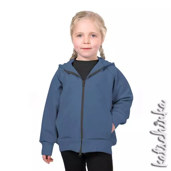 Softshell Stoff Meterware jeansblau 006 | wasserabweisend, winddicht & warm | Outdoorstoff zum Nähen von Jacken & Softshell Hosen, Softshelloverall