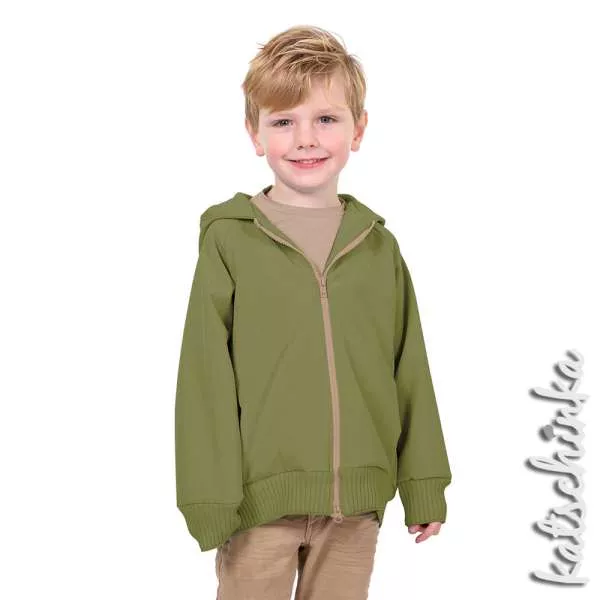 Softshell Stoff Meterware khakigrün hell 026 | wasserabweisend, winddicht & warm | Outdoorstoff zum Nähen von Jacken & Softshell Hosen, Softshelloverall