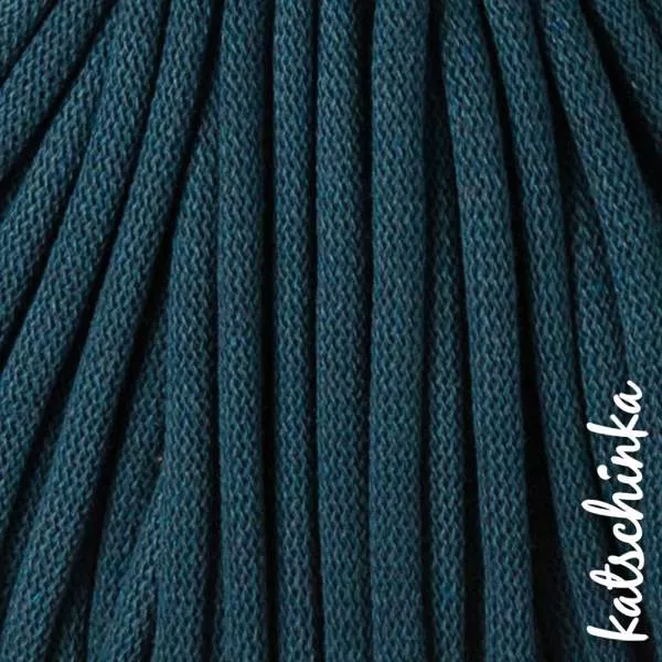 Strickschlauch peacock-blue Baumwollkordel 10mm für Hoodie