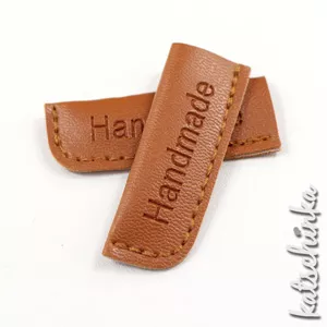 Kunstleder Kordelende HANDMADE | braun groß 2er | 8-10mm