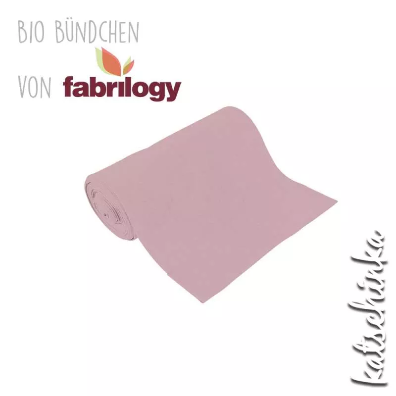 Bio Bündchenstoff altrosa – formstabiler Bio Bündchenstoff mit feiner Struktur