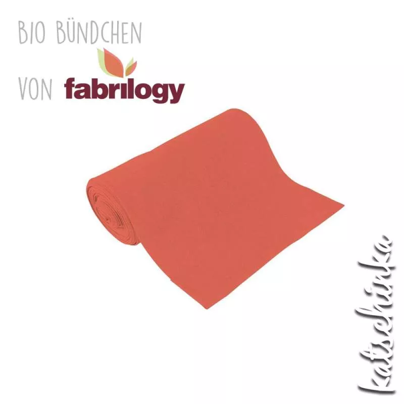 Bio Bündchenstoff aprikose – formstabiler Bio Bündchenstoff mit feiner Struktur