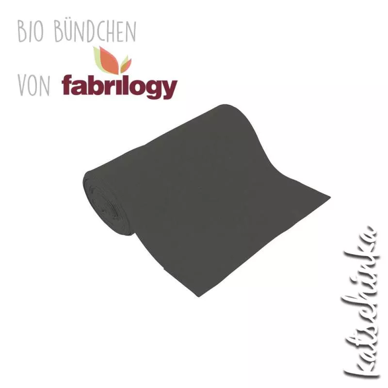 Bio Bündchenstoff dunkelgrau – formstabiler Bio Bündchenstoff mit feiner Struktur
