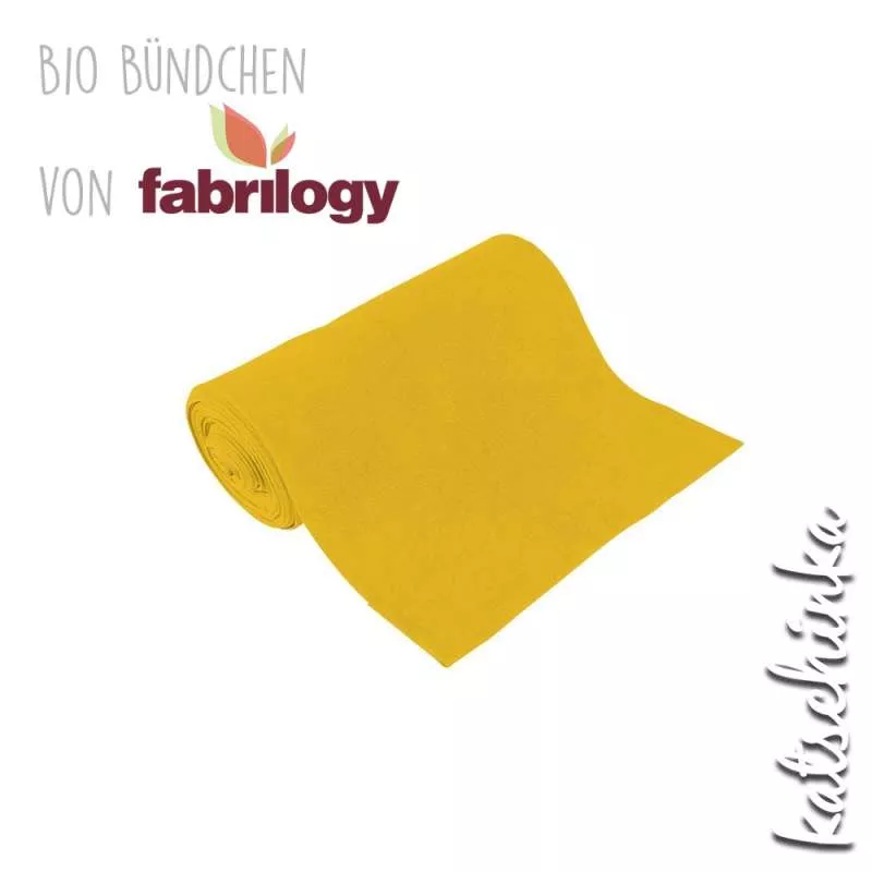 Bio Bündchenstoff gelb – formstabiler Bio Bündchenstoff mit feiner Struktur
