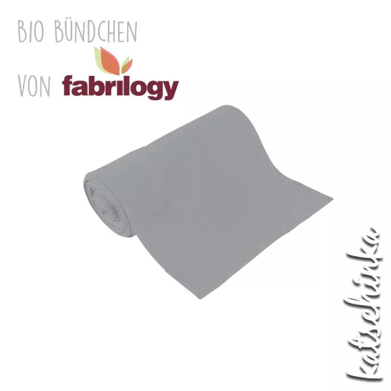 Bio Bündchenstoff grau – formstabiler Bio Bündchenstoff mit feiner Struktur
