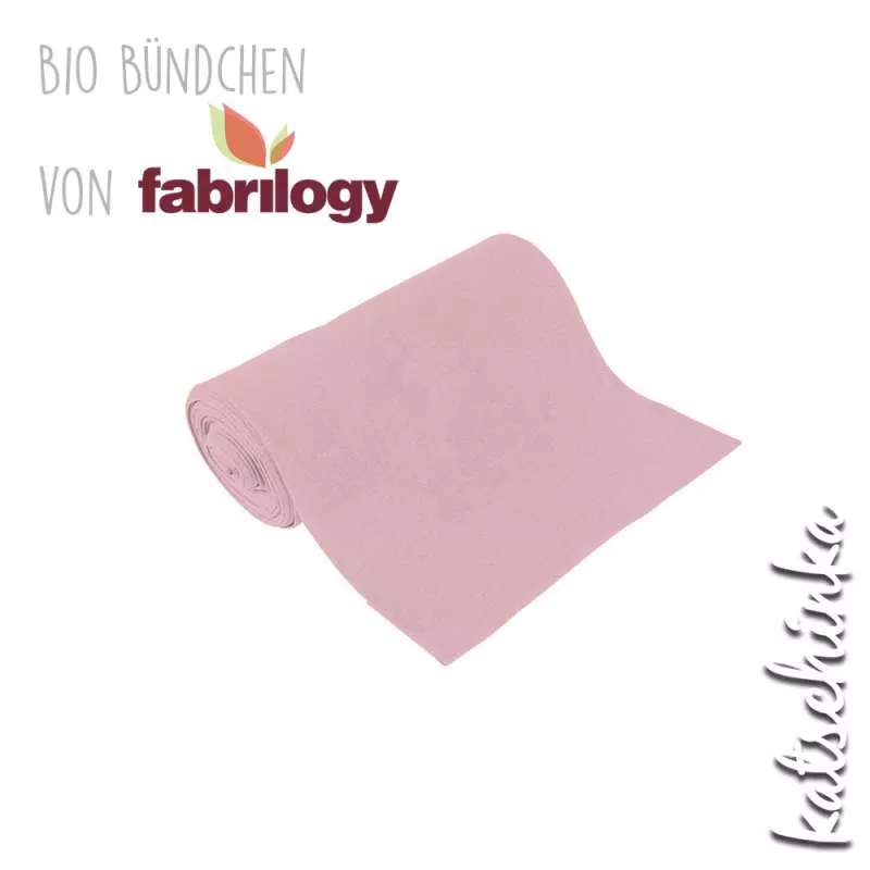 Bio Bündchenstoff hellrosa – formstabiler Bio Bündchenstoff mit feiner Struktur