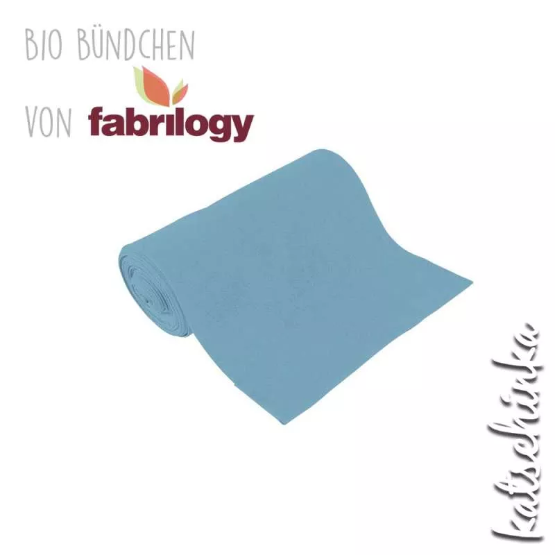 Bio Bündchenstoff himmelblau – formstabiler Bio Bündchenstoff mit feiner Struktur