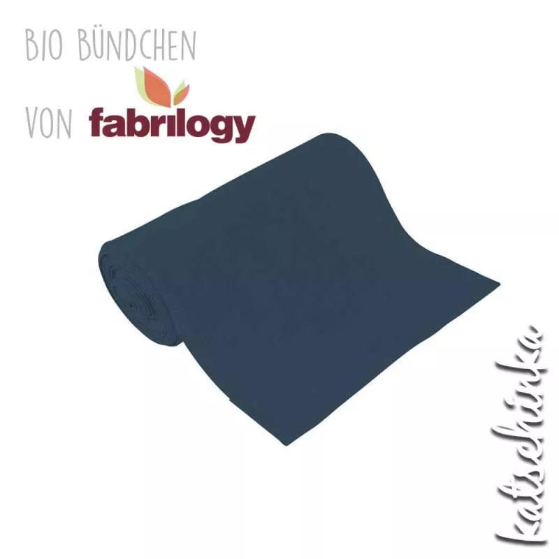 Bio Bündchenstoff indigo – formstabiler Bio Bündchenstoff mit feiner Struktur