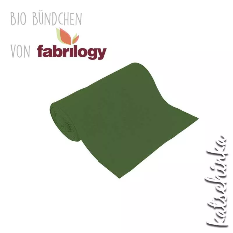 Bio Bündchenstoff khaki – formstabiler Bio Bündchenstoff mit feiner Struktur