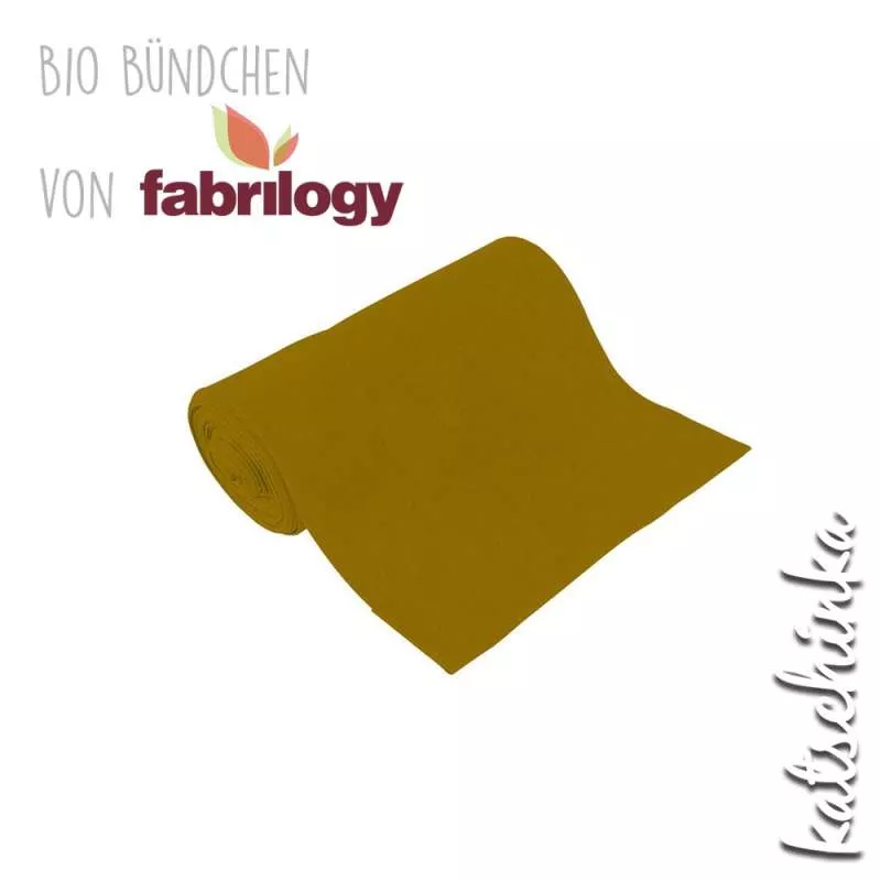 Bio Bündchenstoff ocker – formstabiler Bio Bündchenstoff mit feiner Struktur