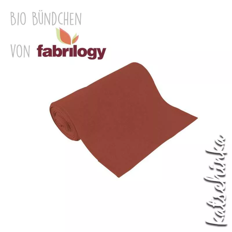Bio Bündchenstoff rost – formstabiler Bio Bündchenstoff mit feiner Struktur