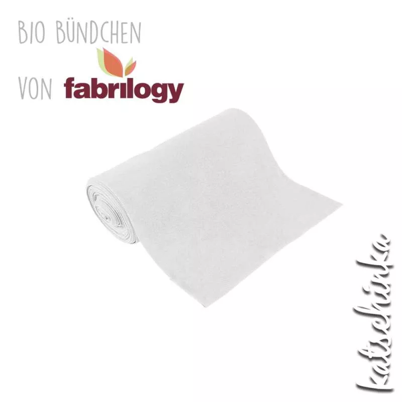 Bio Bündchenstoff weiß – formstabiler Bio Bündchenstoff mit feiner Struktur