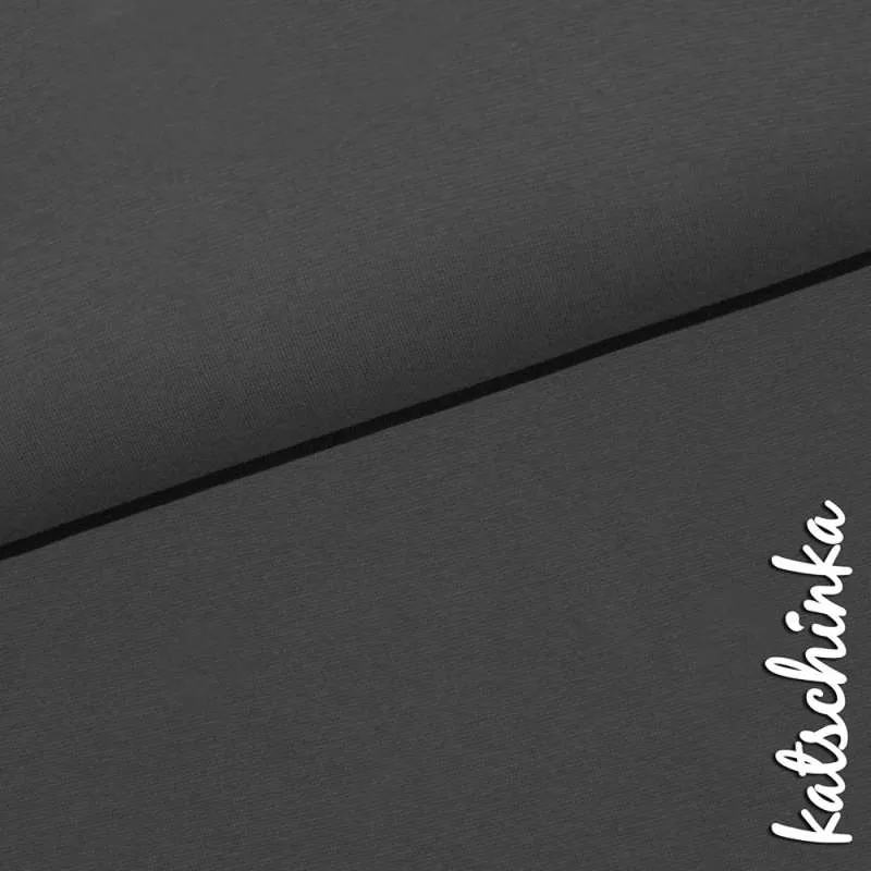 Bio Bündchenstoff dunkelgrau als elastische Schlauchware von Fabrilogy
