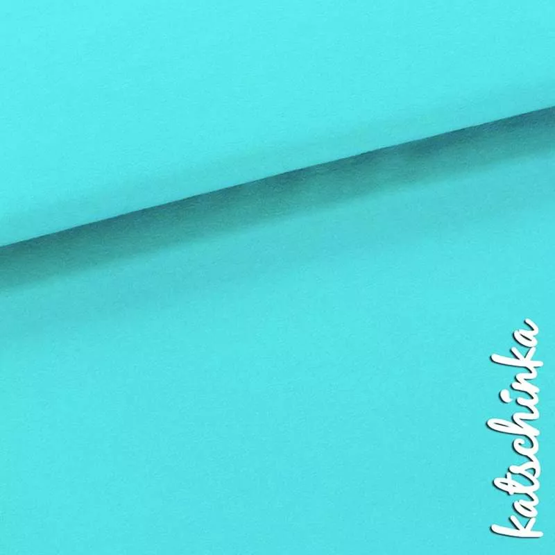 Bio Bündchenstoff helltürkis als elastische Schlauchware von Fabrilogy