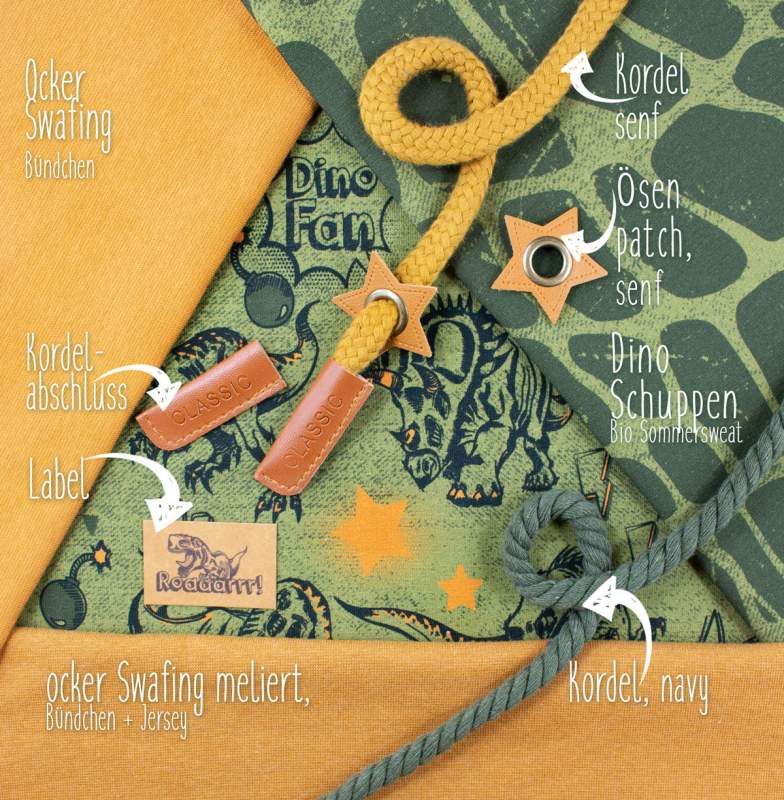Bio Sommersweat DinoPower - Panel olive
