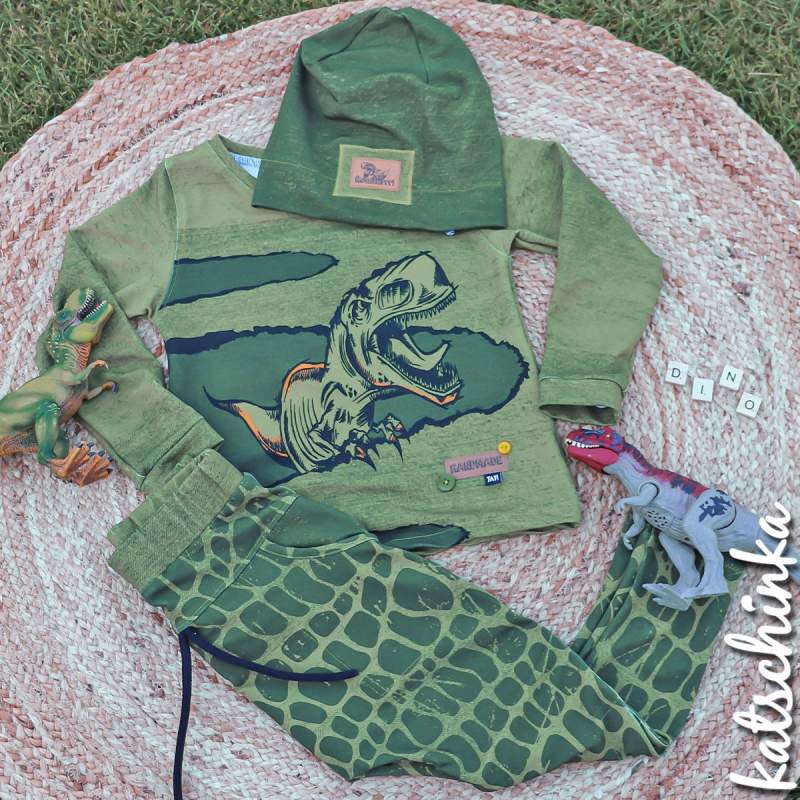 Bio Sommersweat DinoPower - Panel olive