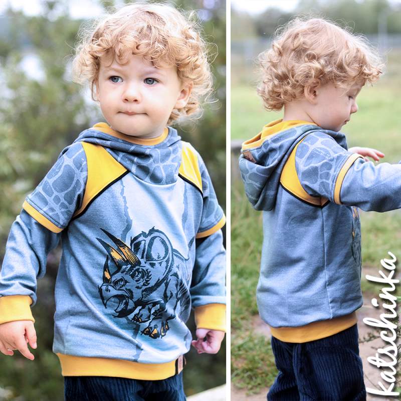 Bio Sommersweat DinoPower - Panel dusty blue