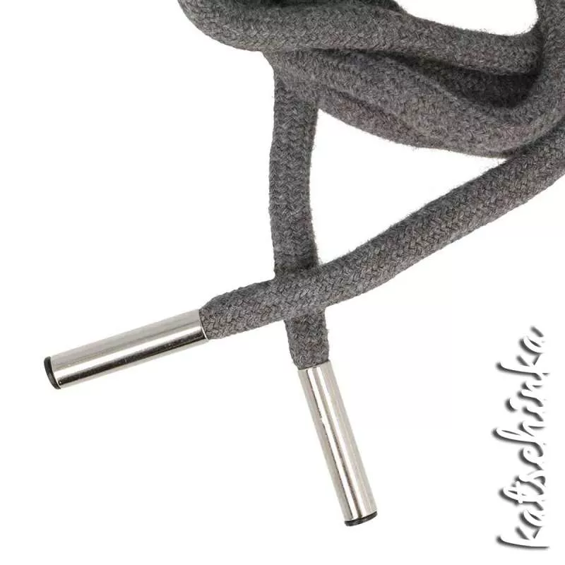 Fertig Hoodiekordel 6mm - grau 002 / Kordel mit angebrachtem Kordelende