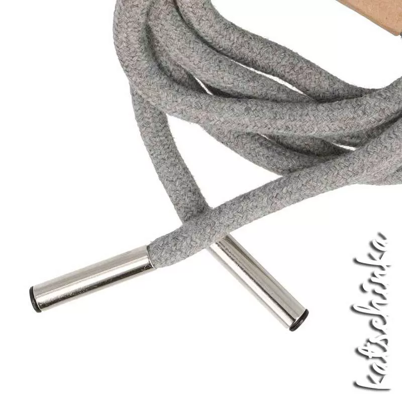 Fertig Hoodiekordel 6mm - hellgrau 004 / Kordel mit angebrachtem Kordelende
