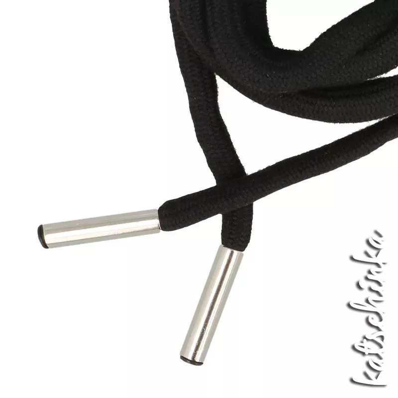 Fertig Hoodiekordel 6mm - schwarz 000 / Kordel mit angebrachtem Kordelende