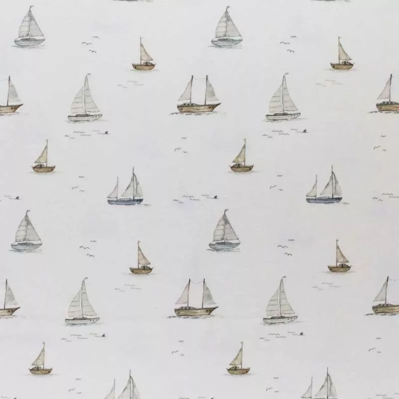 Segelboote Jersey Stoff in Aquarelloptik – weicher Baumwolljersey Meterware für DIY Nähprojekte