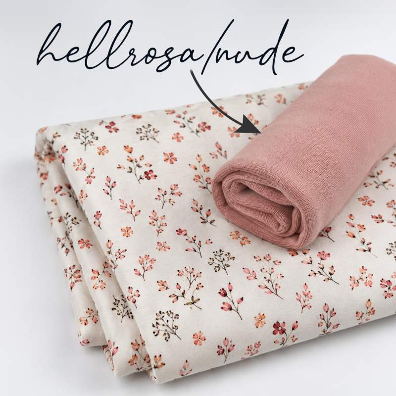 Jersey Baumwollstoff süße Blumenzweige 6481 – Blumenstoff als Meterware