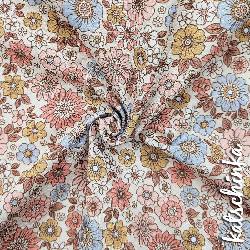 Jersey Baumwollstoff Frühlings Sternblume 6469 – Blumenstoff als Meterware