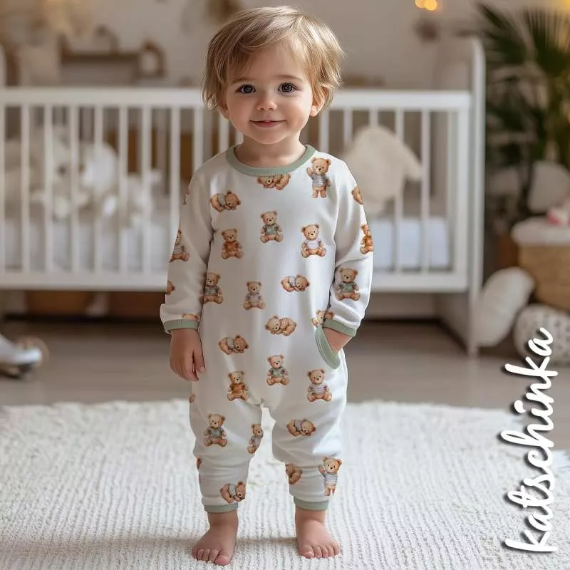 Jersey Stoff Teddybär ecru 6471 – Bärenstoff als Meterware