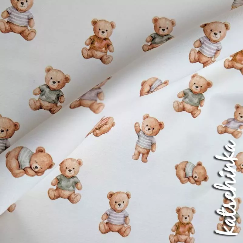 Jersey Stoff Teddybär ecru 6471 – Bärenstoff als Meterware