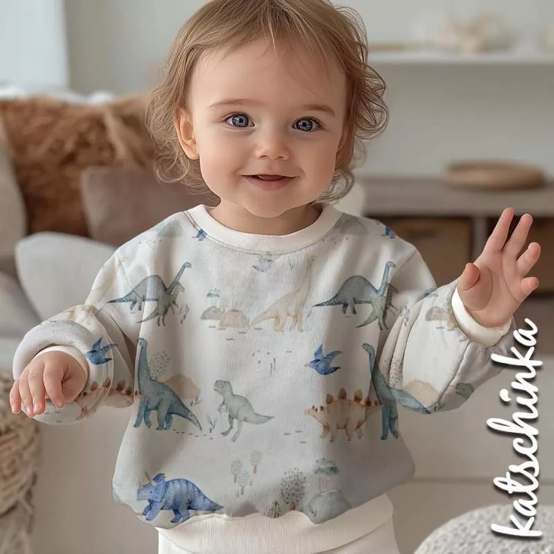 Baumwolljersey Dino Kollektion 2715 – Kinderstoff mit Dinosaurier | Meterware