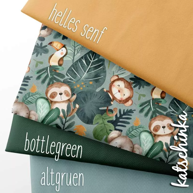 Baumwolljersey mit Igelmotiv – niedliche Igel mit Pusteblumen auf hellblauem Hintergrund