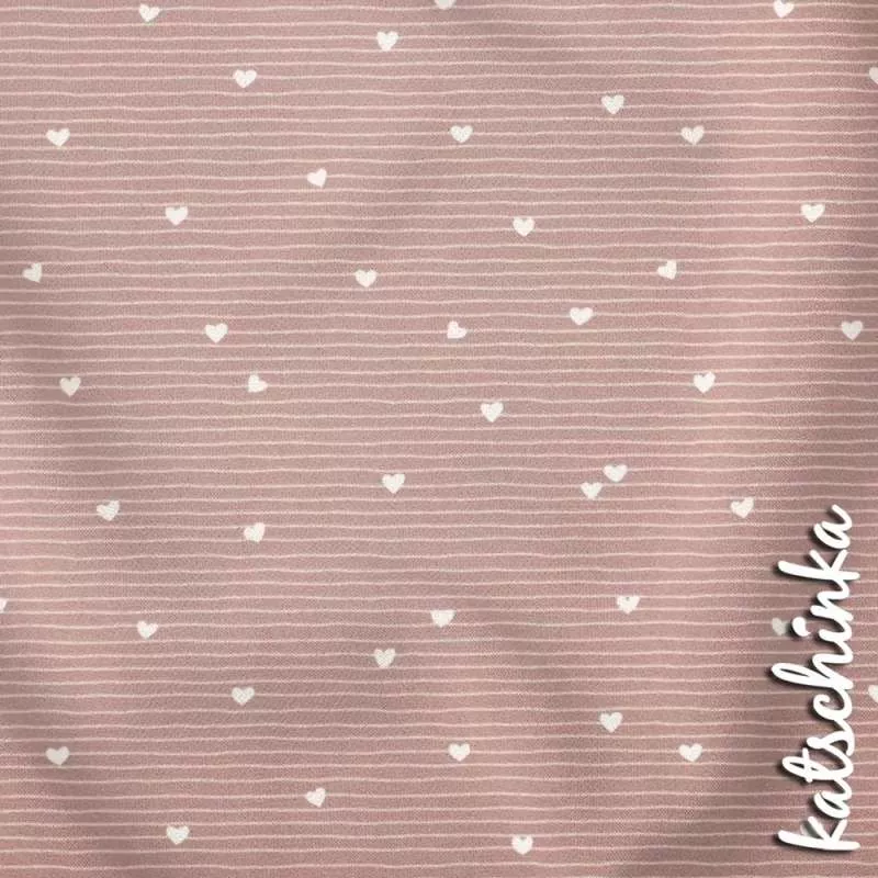 Kinder Jersey Stoff mit Herzchen – elastischer Baumwollstoff für Baby- und Kinderbekleidung