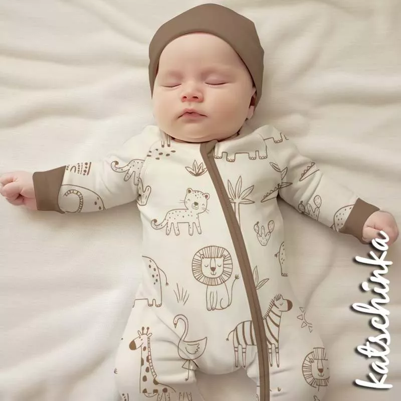 Safari Jersey Stoff in Aquarelloptik – weicher Baumwolljersey Meterware für DIY Nähprojekte