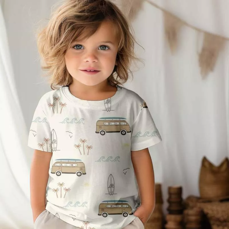 Segelboote Jersey Stoff in Aquarelloptik – weicher Baumwolljersey Meterware für DIY Nähprojekte