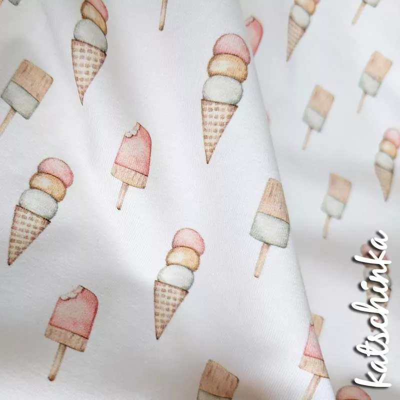 Jersey Stoff Pastell Eiscreme 6464 – Eisstoff als Meterware