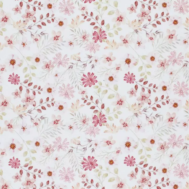 Baumwollstoff Blumen Pastell – Zarter Blütenstoff in Rosé & Beige | Meterware