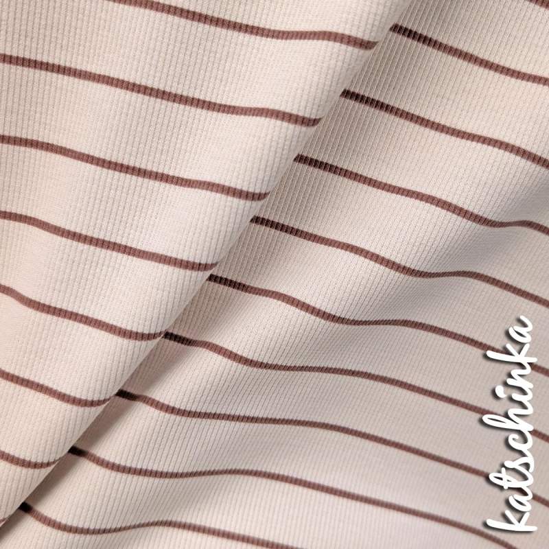 Rippjersey Meterware mit modernem Streifendesign
