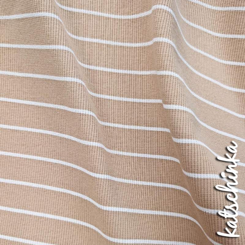 Rippjersey Meterware mit modernem Streifendesign