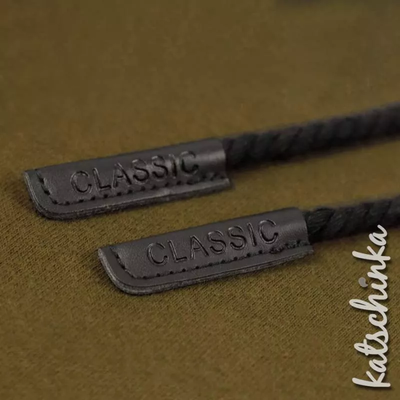 Kunstleder Kordelende | schwarz groß 2er | 8-10mm