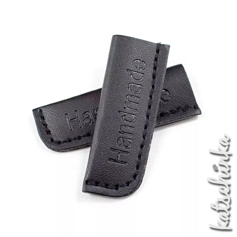 Kunstleder Kordelende HANDMADE | schwarz groß 2er | 8-10mm
