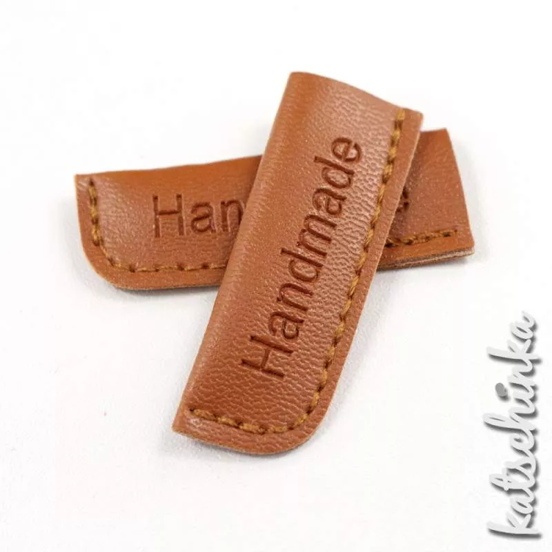 Kunstleder Kordelende HANDMADE | braun groß 2er | 8-10mm