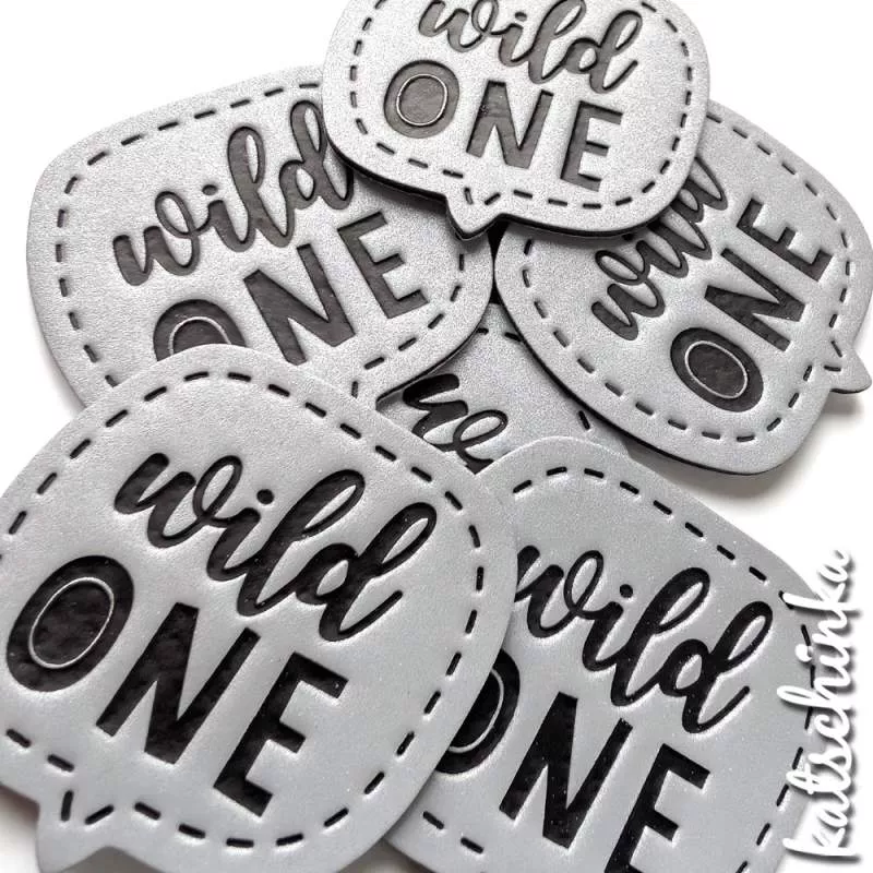 Reflektierendes Kunstleder Label - wild one