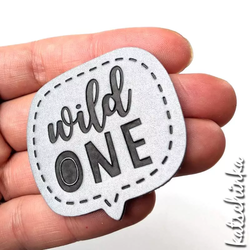 Reflektierendes Kunstleder Label - wild one