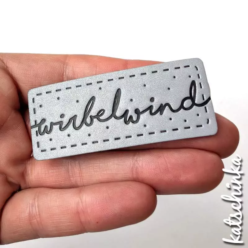 Reflektierendes Kunstleder Label - wirbelwind